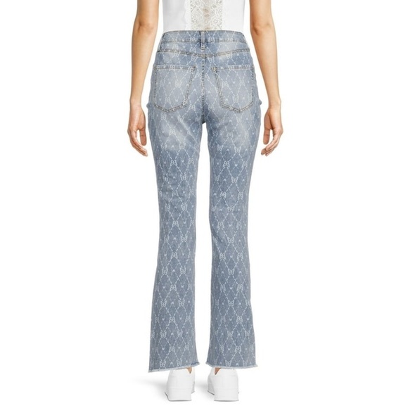 No Boundaries Butterflies Print Juniors Five Pocket Flare Jeans Size 17 NEW - Picture 13 of 14